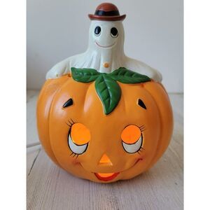 Lefton luminary pumpkin ghost Halloween light up decor